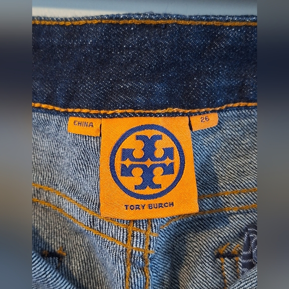 Tory Burch Super Skinny Dark Wash 26 - Picture 3 of 9